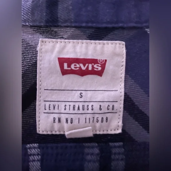 Levi Blue and Gray Flannel. - Picture 3 of 3